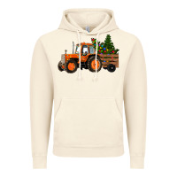 Vintage Artic Christmas Orange Farm Tractor Vintage Hoodie - RanaPortraitStore