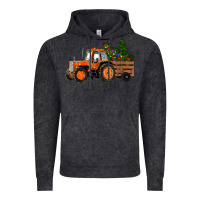 Vintage Black Christmas Orange Farm Tractor Vintage Hoodie - RanaPortraitStore