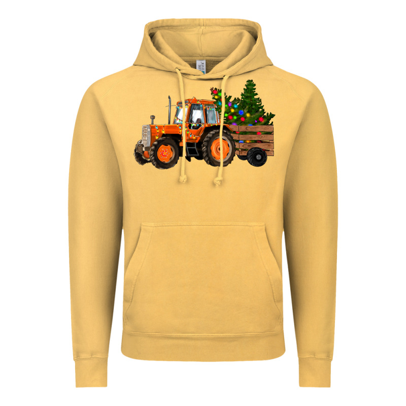 Christmas Orange Farm Tractor Vintage Hoodie by RanaPortraitStore | Teevron