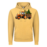 Vintage Mustard Christmas Orange Farm Tractor Vintage Hoodie - RanaPortraitStore