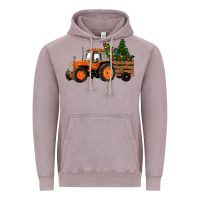 Vintage Zinc Christmas Orange Farm Tractor Vintage Hoodie - RanaPortraitStore