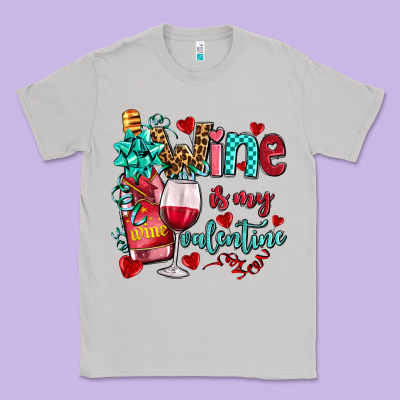 Wine Is My Valentine Olivia Classic Tee Designed By Oliviacreatesart