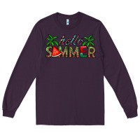 Plum hello summer Long Sleeve Tee - CowhideDigitalArt