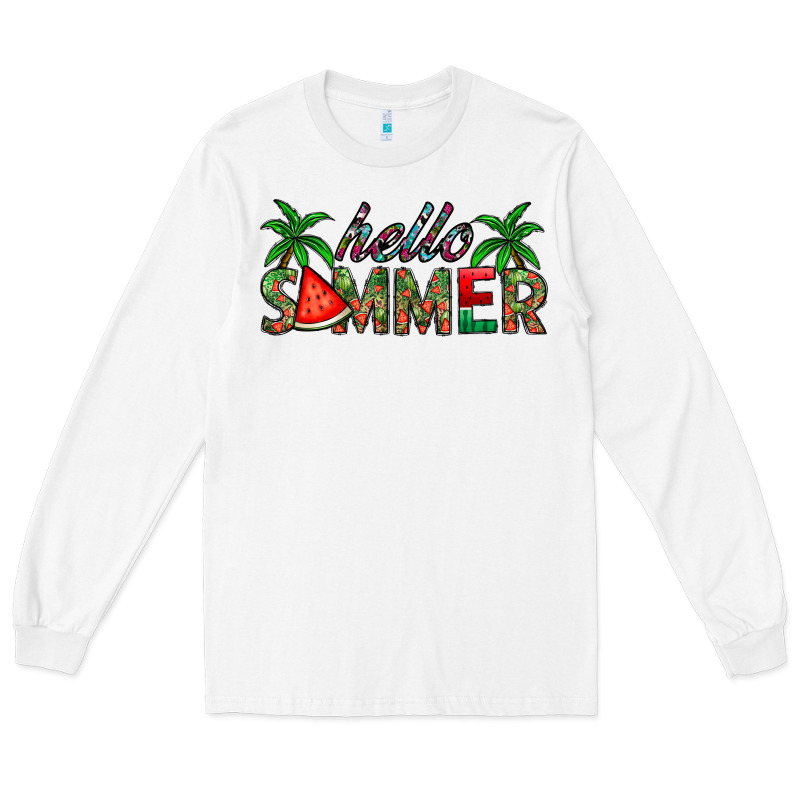 Hello Summer Long Sleeve Tee by CowhideDigitalArt | Teevron