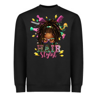Black afro locs hair stylist messy bun tbw Heavyweight Sweatshirt - texasbilliewilder
