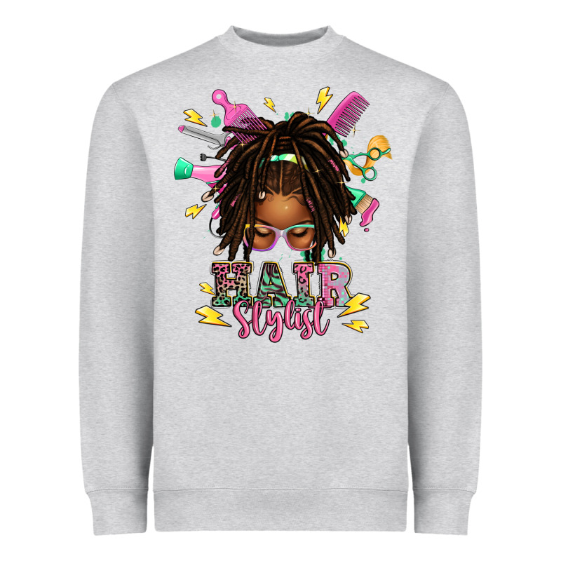 Afro Locs Hair Stylist Messy Bun Tbw Heavyweight Sweatshirt by texasbilliewilder | Teevron