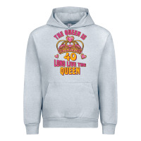 Heather Grey the queen is 40 long live the queen Urban Hoodie - Jasminsmagicworld