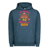 Pigment Midnight Navy the queen is 40 long live the queen Urban Hoodie - Jasminsmagicworld