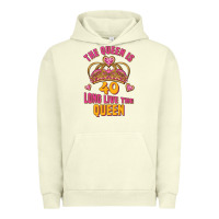 Pigment Pistachio the queen is 40 long live the queen Urban Hoodie - Jasminsmagicworld