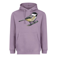 Lavender Black Capped Chickadee Heavyweight Hoodie - LillyAllenDesigns