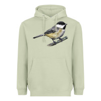 Matcha Black Capped Chickadee Heavyweight Hoodie - LillyAllenDesigns