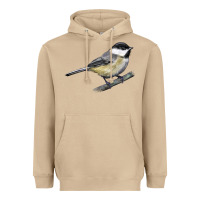 Mushroom Black Capped Chickadee Heavyweight Hoodie - LillyAllenDesigns