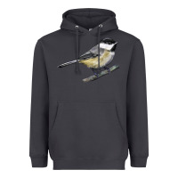 Smoke Black Capped Chickadee Heavyweight Hoodie - LillyAllenDesigns