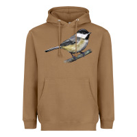 Toasted Coconut Black Capped Chickadee Heavyweight Hoodie - LillyAllenDesigns