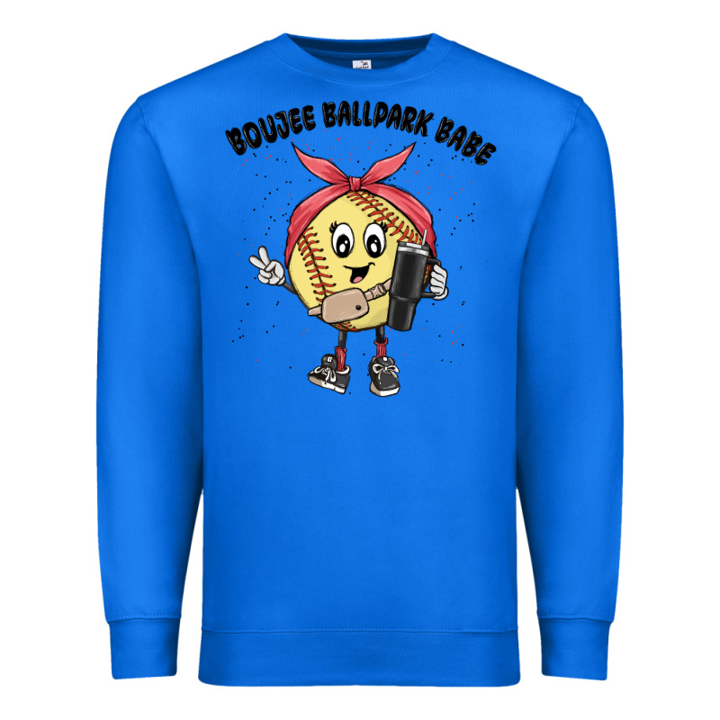 Boujee Ballpark Babe Premium Sweatshirt by MaliasSmallBusiness | Teevron