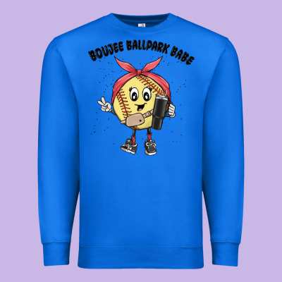 Boujee Ballpark Babe Premium Sweatshirt Designed By Maliassmallbusiness