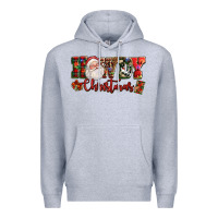 Heather Grey Howdy Christmas Santa Premium Hoodie - NancyCooperArtShop
