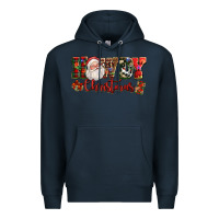 Navy Howdy Christmas Santa Premium Hoodie - NancyCooperArtShop