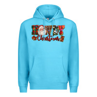 Ocean Blue Howdy Christmas Santa Premium Hoodie - NancyCooperArtShop