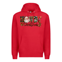 Red Howdy Christmas Santa Premium Hoodie - NancyCooperArtShop
