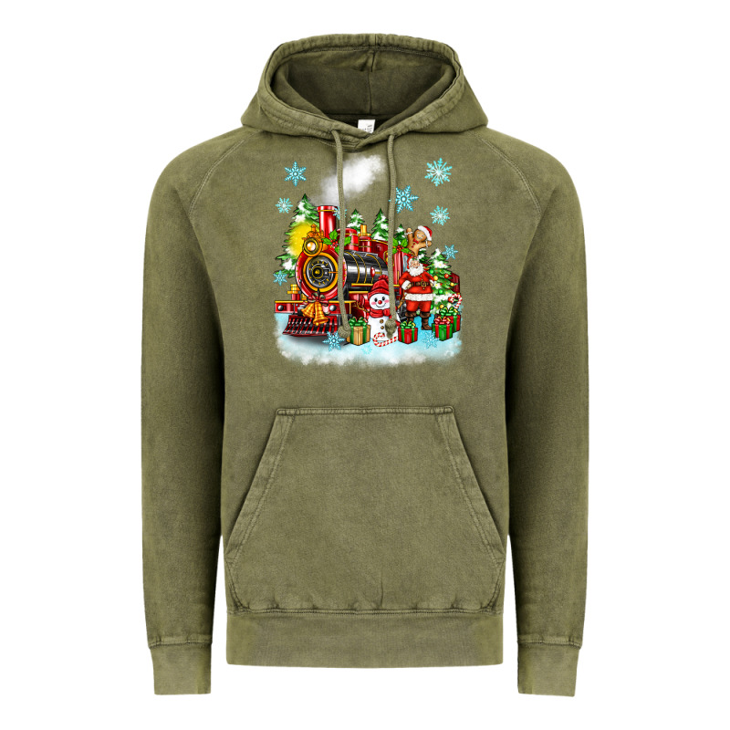 Christmas Polar Express Santa Vintage Hoodie by Zillion Design Studio | Teevron