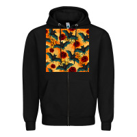 Black halloween bat and roses seamless pattern Zipper Hoodie - BundleAndBundleShop