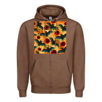 Chestnut halloween bat and roses seamless pattern Zipper Hoodie - BundleAndBundleShop