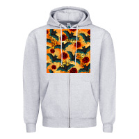 Heather Grey halloween bat and roses seamless pattern Zipper Hoodie - BundleAndBundleShop