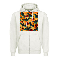 Oatmeal Heather halloween bat and roses seamless pattern Zipper Hoodie - BundleAndBundleShop