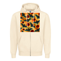 Sandshell halloween bat and roses seamless pattern Zipper Hoodie - BundleAndBundleShop