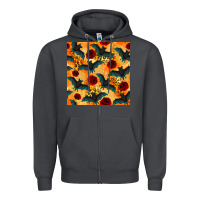 Smoke halloween bat and roses seamless pattern Zipper Hoodie - BundleAndBundleShop