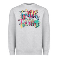 Heather Grey faith over fear Heavyweight Sweatshirt - Zillion Design Studio