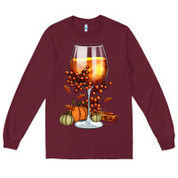 Burgundy Thanksgiving Fall Long Sleeve Tee - FaDigitalArtStudio
