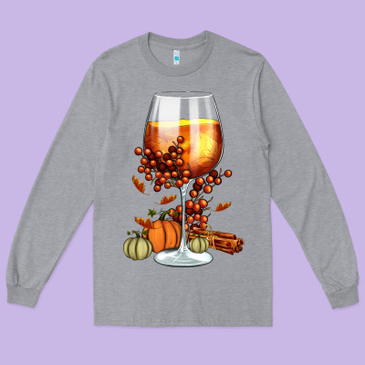 Thanksgiving Fall Long Sleeve Tee Designed By Fadigitalartstudio