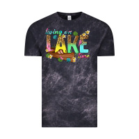 Cloud Black living on lake time Vintage Tee - texasbilliewilder