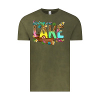 Vintage Olive living on lake time Vintage Tee - texasbilliewilder