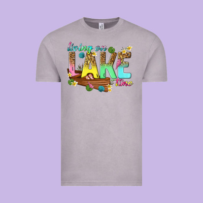 Living On Lake Time Vintage Tee Designed By Texasbilliewilder