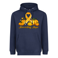 Navy childhood cancer awareness month harvesting hope Heavyweight Hoodie - Jasminsmagicworld