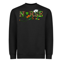 Black St. Patrick's Day Nurse Heavyweight Sweatshirt - RanaPortraitStore