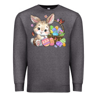 Charcoal Heather easter bunny Premium Sweatshirt - MaliasSmallBusiness