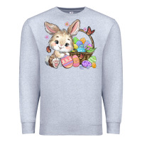 Heather Grey easter bunny Premium Sweatshirt - MaliasSmallBusiness