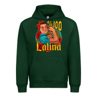 Forest Green hundred percent latina strong woman Urban Hoodie - Jasminsmagicworld
