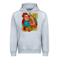 Heather Grey hundred percent latina strong woman Urban Hoodie - Jasminsmagicworld