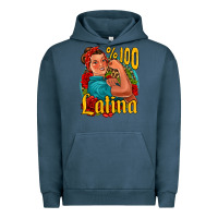 Pigment Midnight Navy hundred percent latina strong woman Urban Hoodie - Jasminsmagicworld