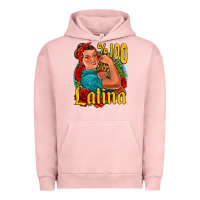 Pigment Salmon hundred percent latina strong woman Urban Hoodie - Jasminsmagicworld
