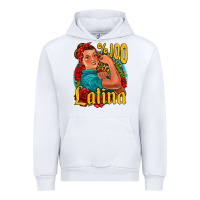 White hundred percent latina strong woman Urban Hoodie - Jasminsmagicworld