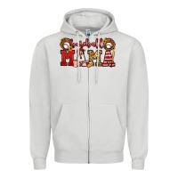 Dove Grey baseball mama Zipper Hoodie - Jasminsmagicworld
