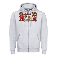 Heather Grey baseball mama Zipper Hoodie - Jasminsmagicworld