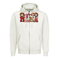 Oatmeal Heather baseball mama Zipper Hoodie - Jasminsmagicworld