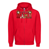 Red baseball mama Zipper Hoodie - Jasminsmagicworld